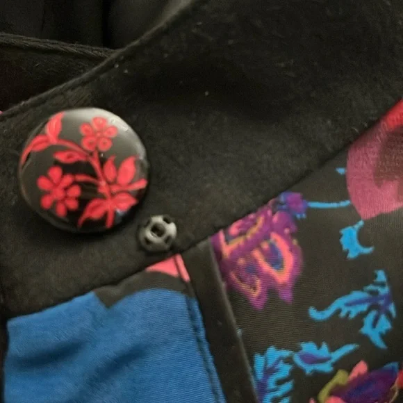 Goldwater Creek Sateen Floral Patchwork Pattern Japanese Style Jacket L - Picture 12 of 16